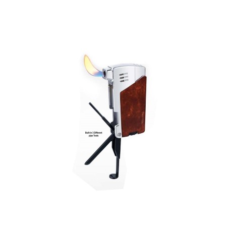 Accendino multiutensile per pipa Vector con fiamma inclinata Gladius 1C Chrome satin