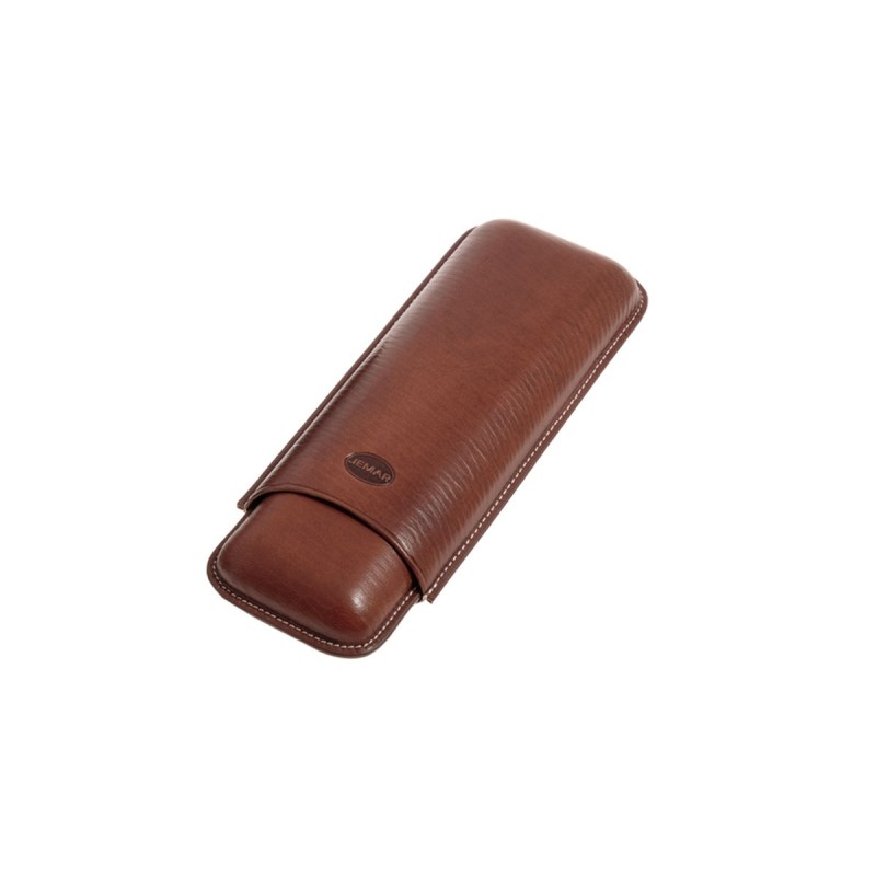 Portasigari liscio Jemar in cuoio da 2 sigari Ring 67 497/2 Marrone