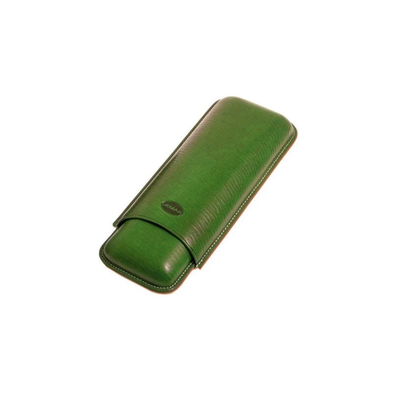 Portasigari liscio Jemar in cuoio da 2 sigari Ring 67 497/2 Verde
