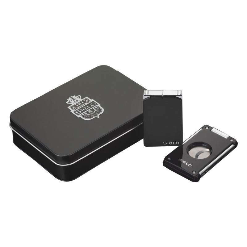Set Accendini & Tagliasigari Siglo Vibrant Black