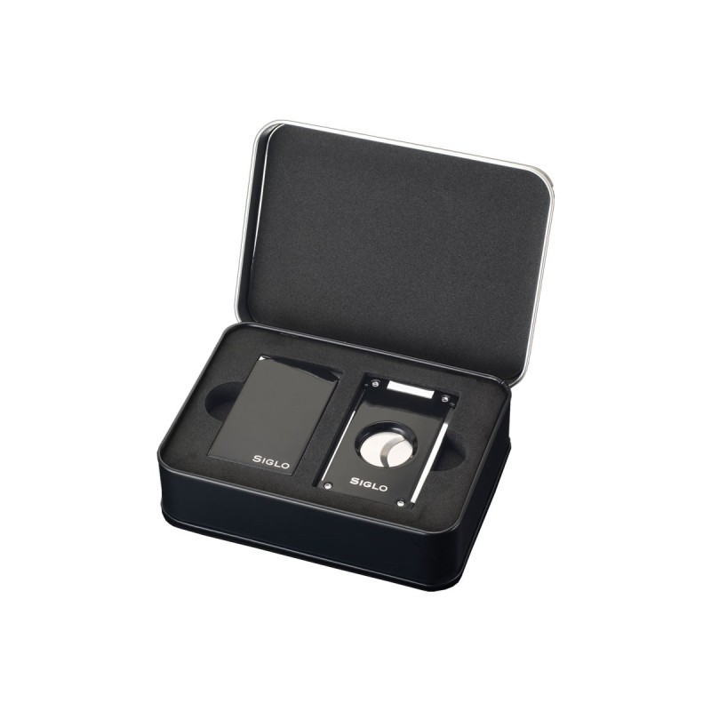 Set Accendini & Tagliasigari Siglo Vibrant Black