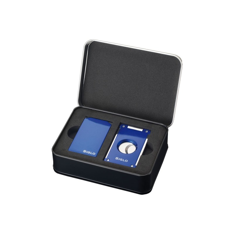 Set Accendini & Tagliasigari Siglo Vibrant Blue