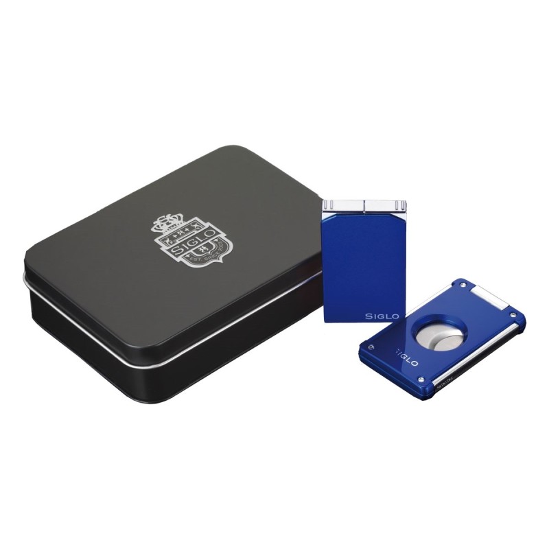 Set Accendini & Tagliasigari Siglo Vibrant Blue
