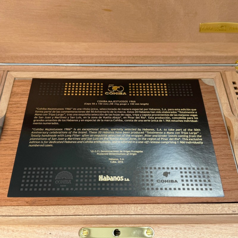 Sigaro Cubano Cohiba Majestuoso 1966