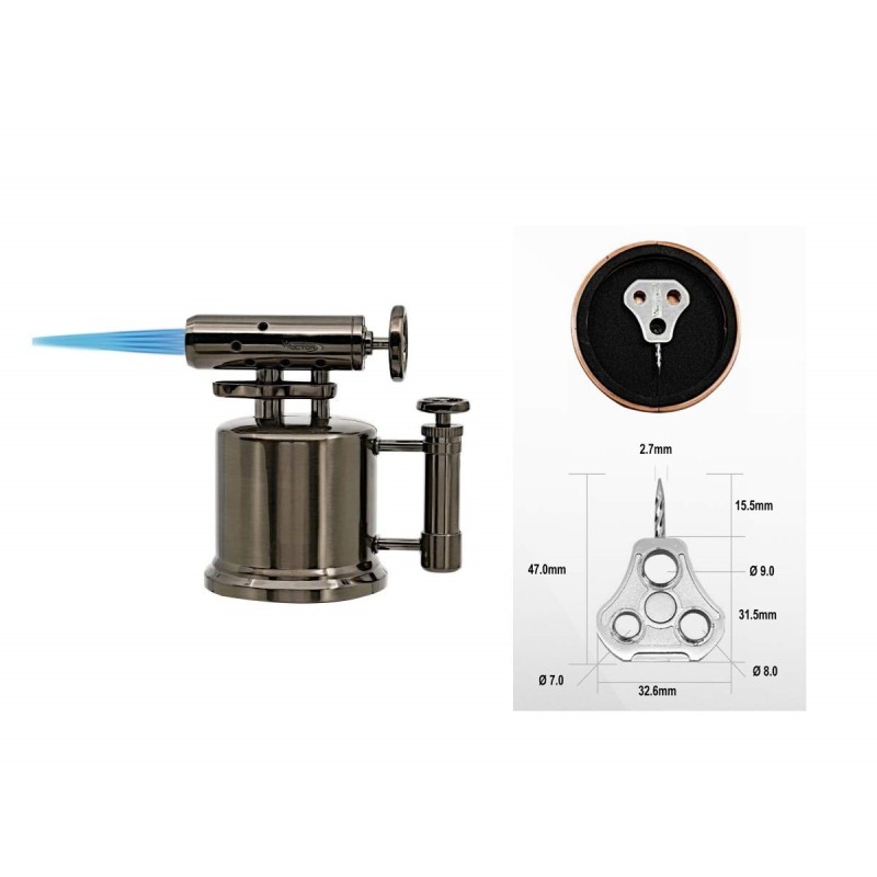 Accendino per sigaro da tavolo Vector Quadpump Quad 13 Rose Gold Polished