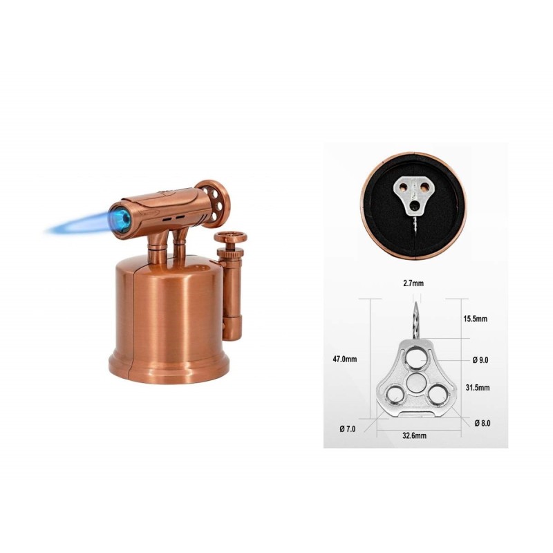 Accendino per sigaro da tavolo Vector a fiamma circolare SonicPump 02 Gunmetal satin